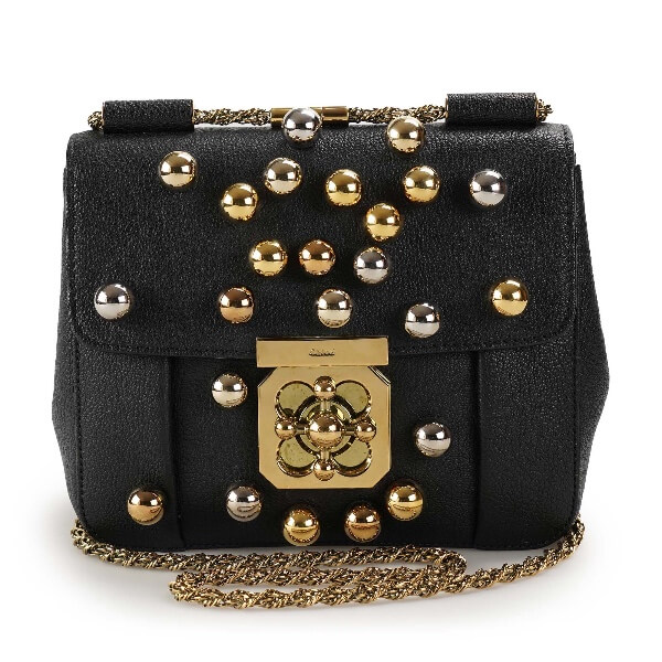Chloe - Black Embellished Leather Elsie Bag 